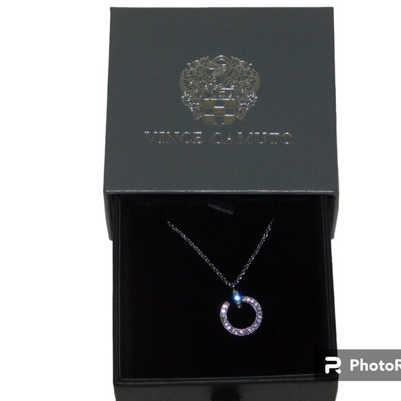 Vince Camuto Ayla Necklace New In Box Silvertone With Crystals - Picture 5 of 5